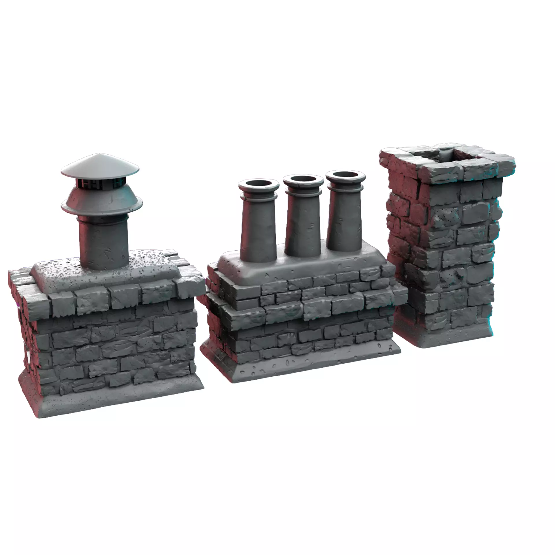 Chimneys 3D Print STL Miniature RPG 3D print model
