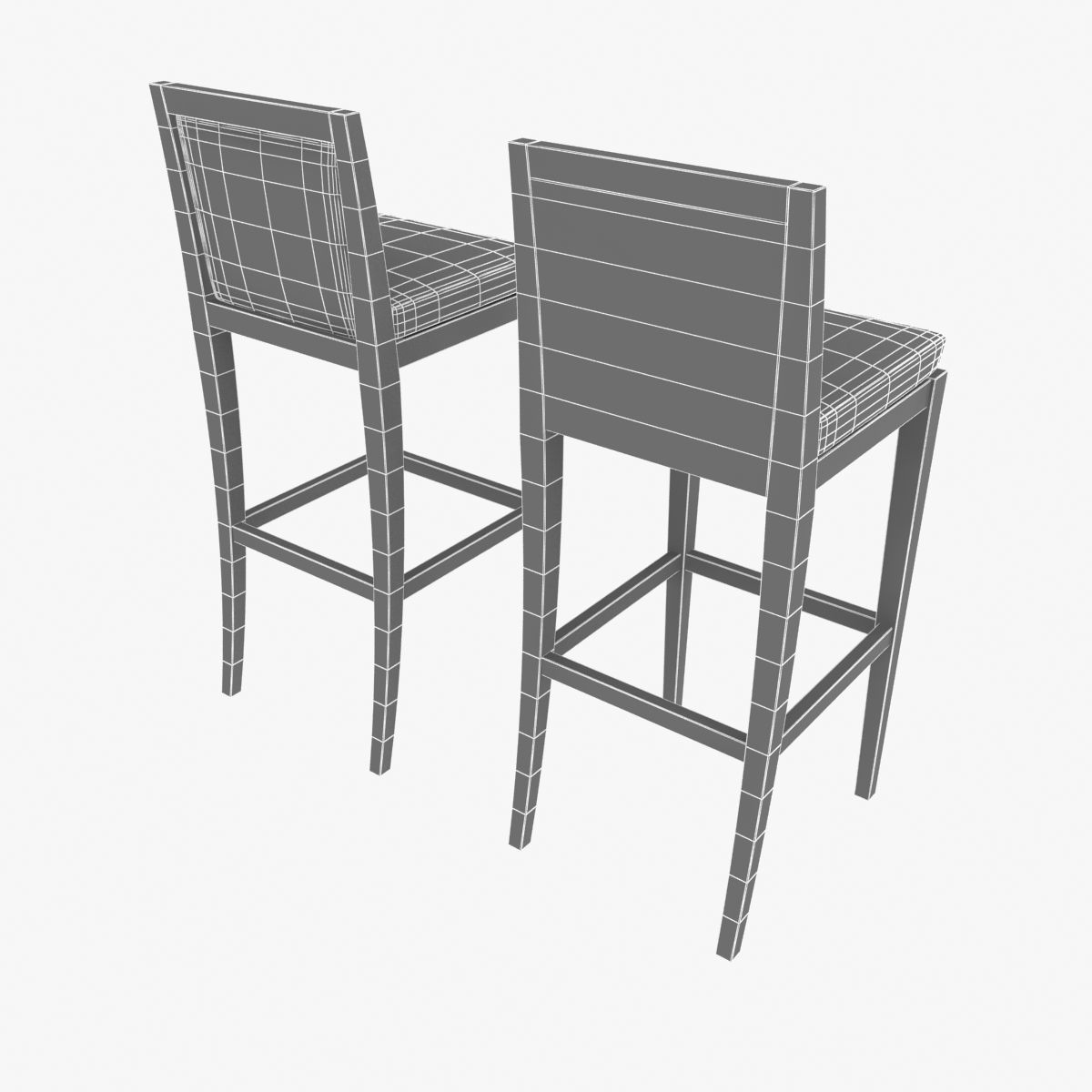 Custom made bar chair 3D model_8