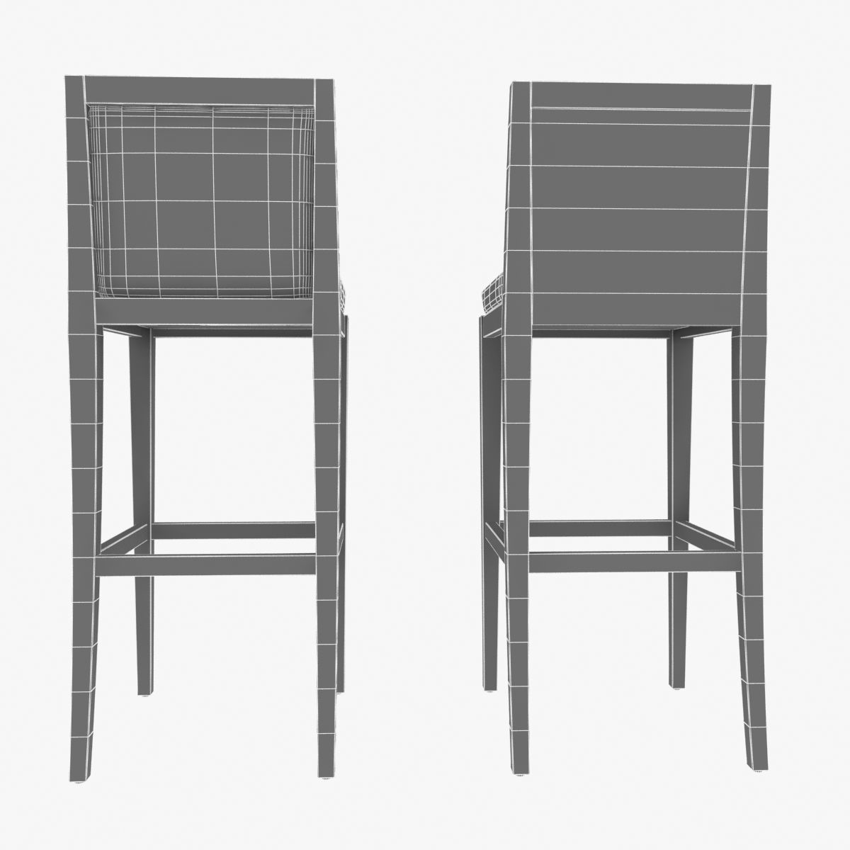 Custom made bar chair 3D model_4