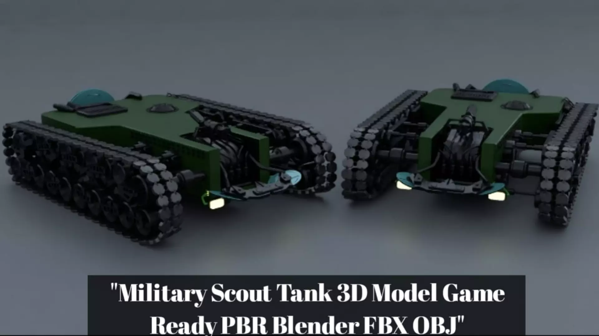 Military Scout Tank 3D Model Game Ready PBR Blender FBX OBJ Low-poly 3D model