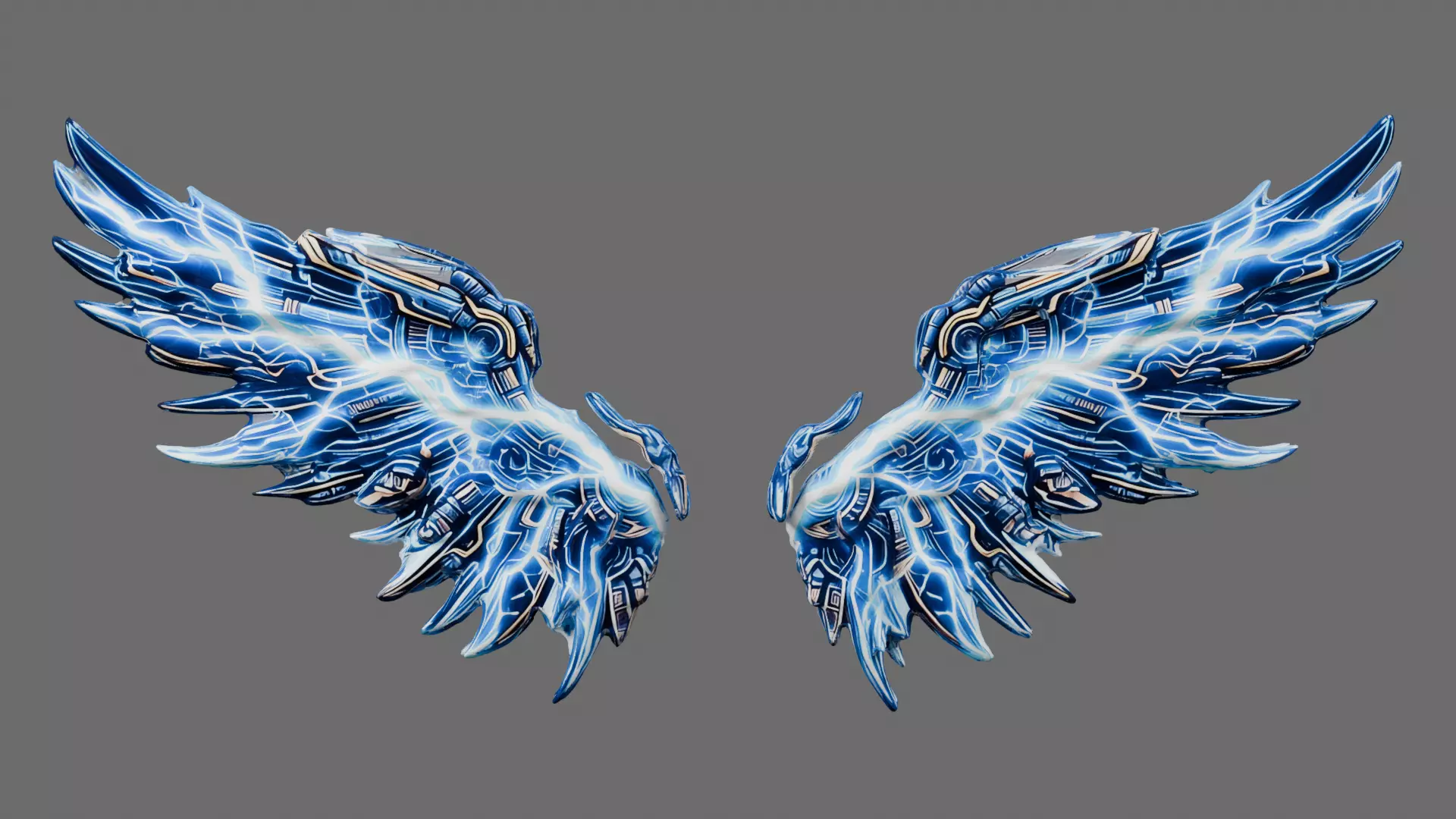 Stormforged Wings 3D Model - Sci-Fi Mech Lightning Game Asset Low-poly 3D model