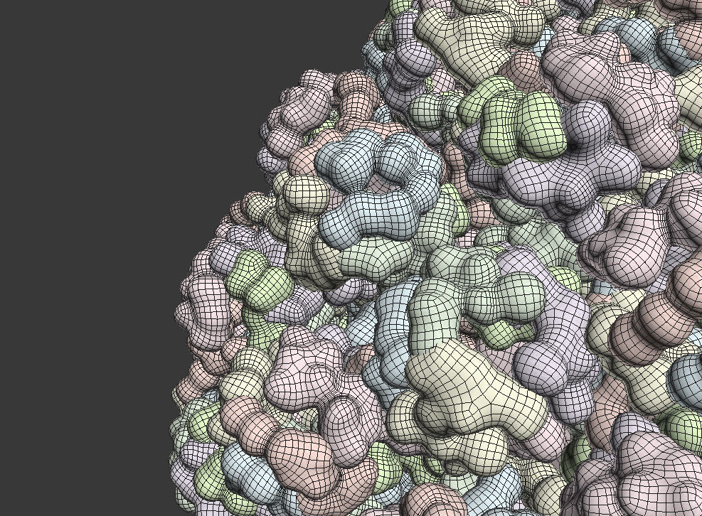 Polyomavirus ball of particles 3D model_3