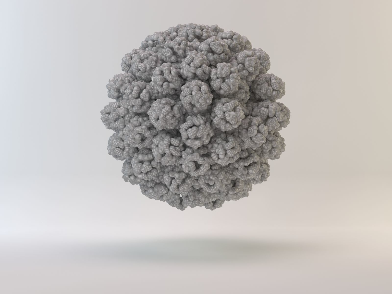 Polyomavirus ball of particles 3D model_2