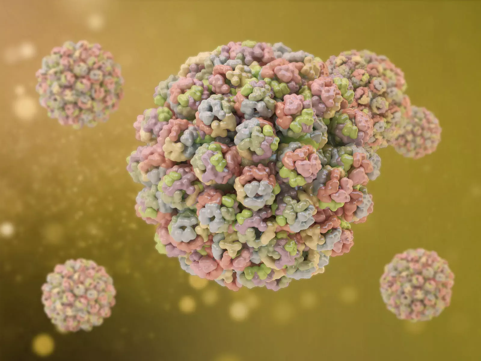 Polyomavirus ball of particles 3D model_0