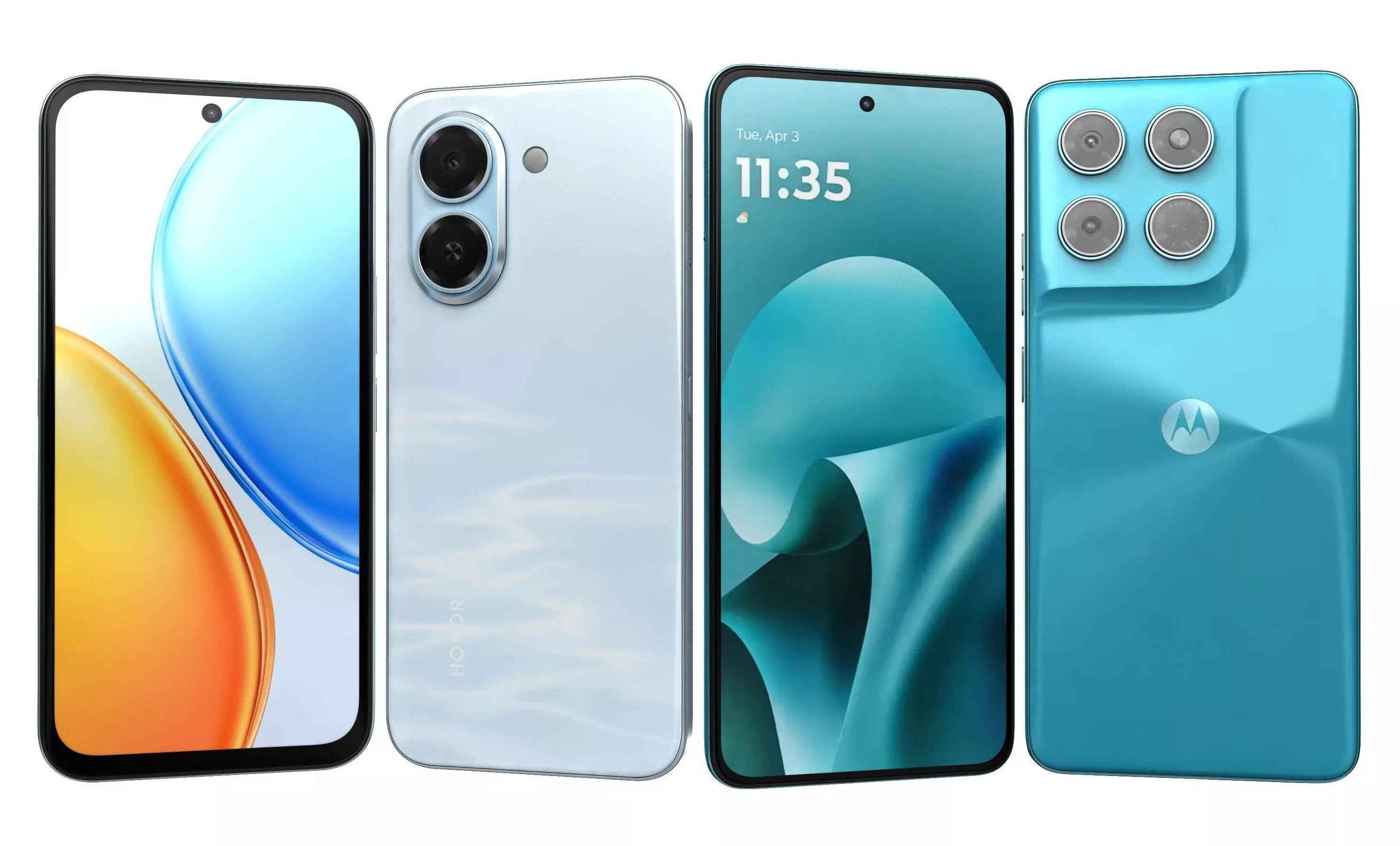 Motorola Moto G37 Power Capri And Honor Play 80 Plus Blue 3D model