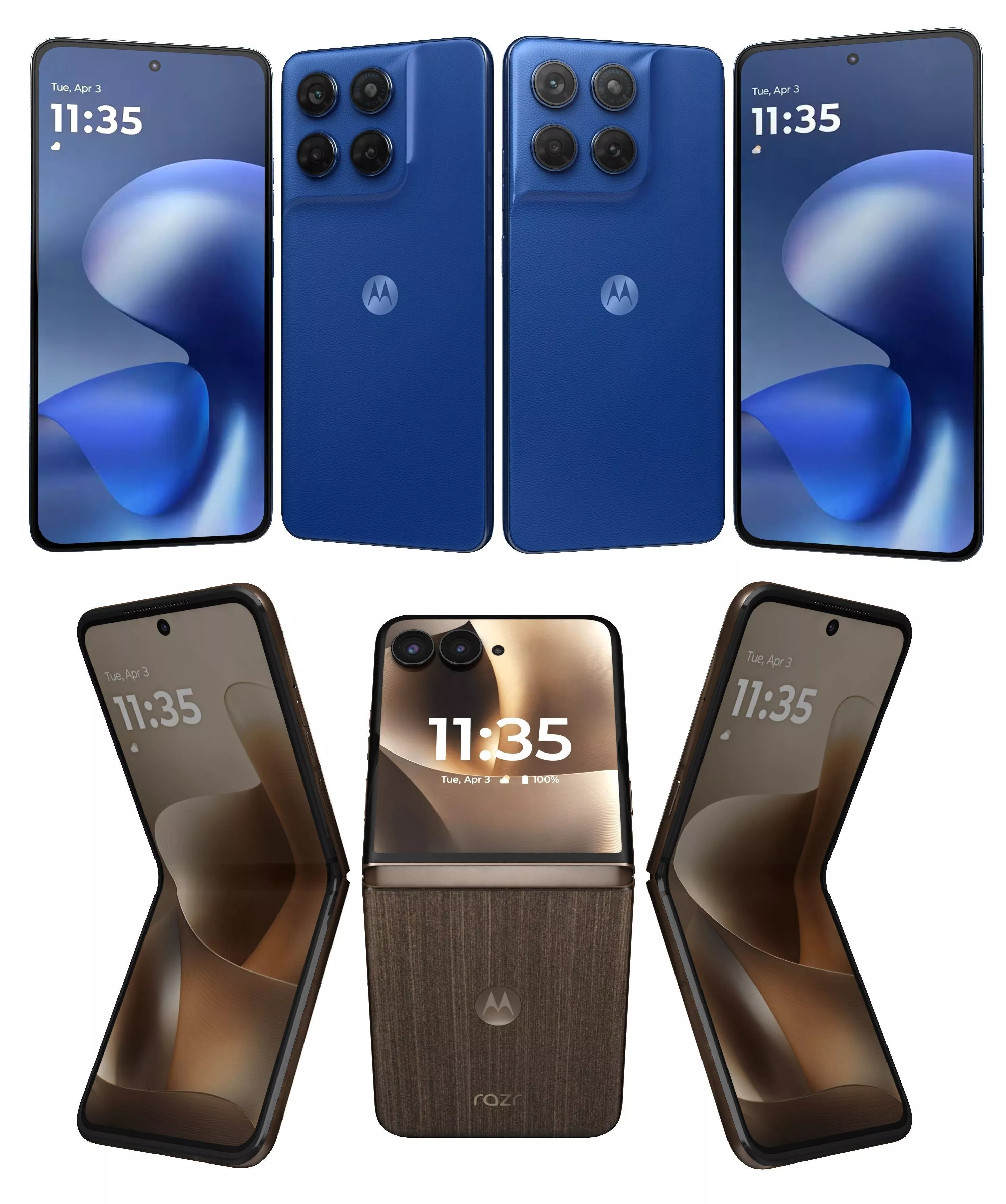 Motorola Moto G47 5G PANTONE Blue And Razr 70 Ultra Cocoa 3D model