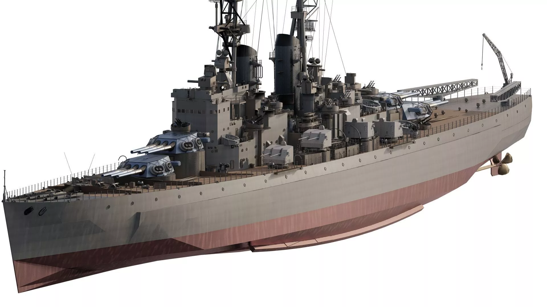 WW2 US NAVY CLEMSON CLASS HEAVY CRUISER 3D model
