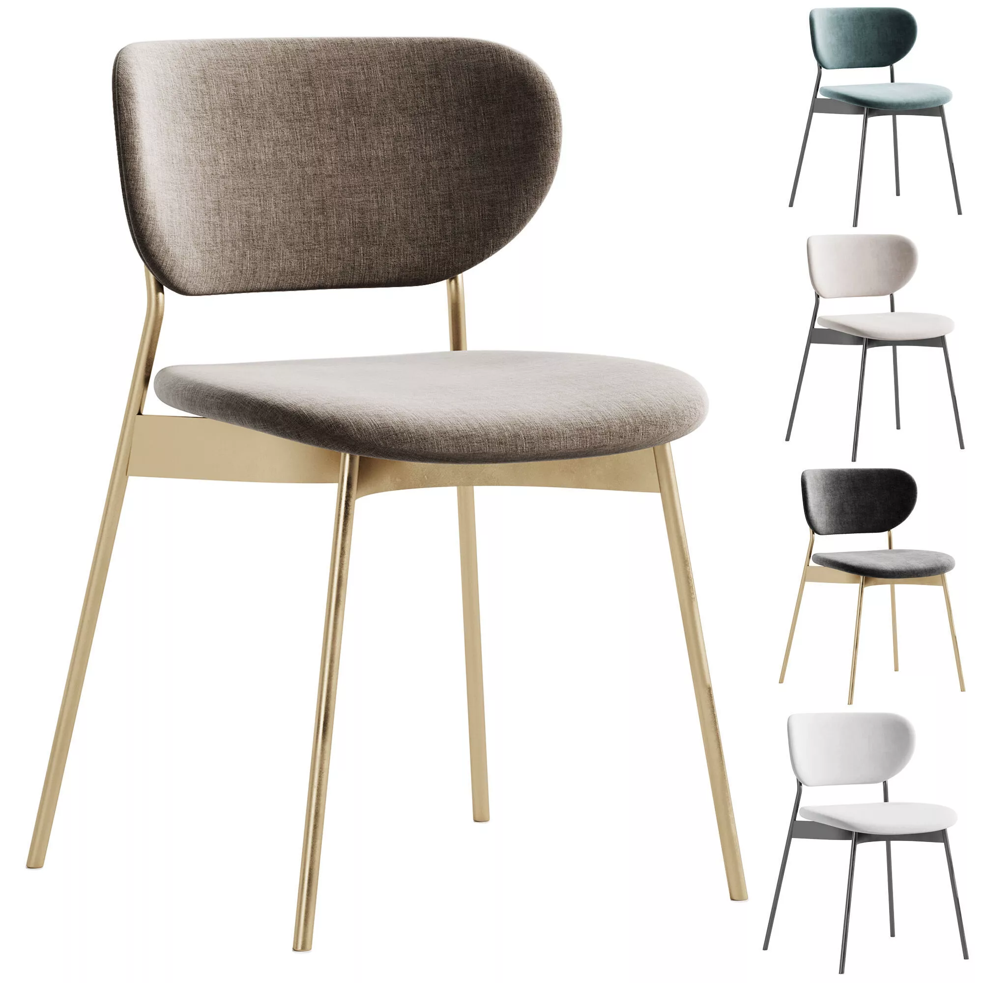 Aleks Beige Chair by Divan 3D model
