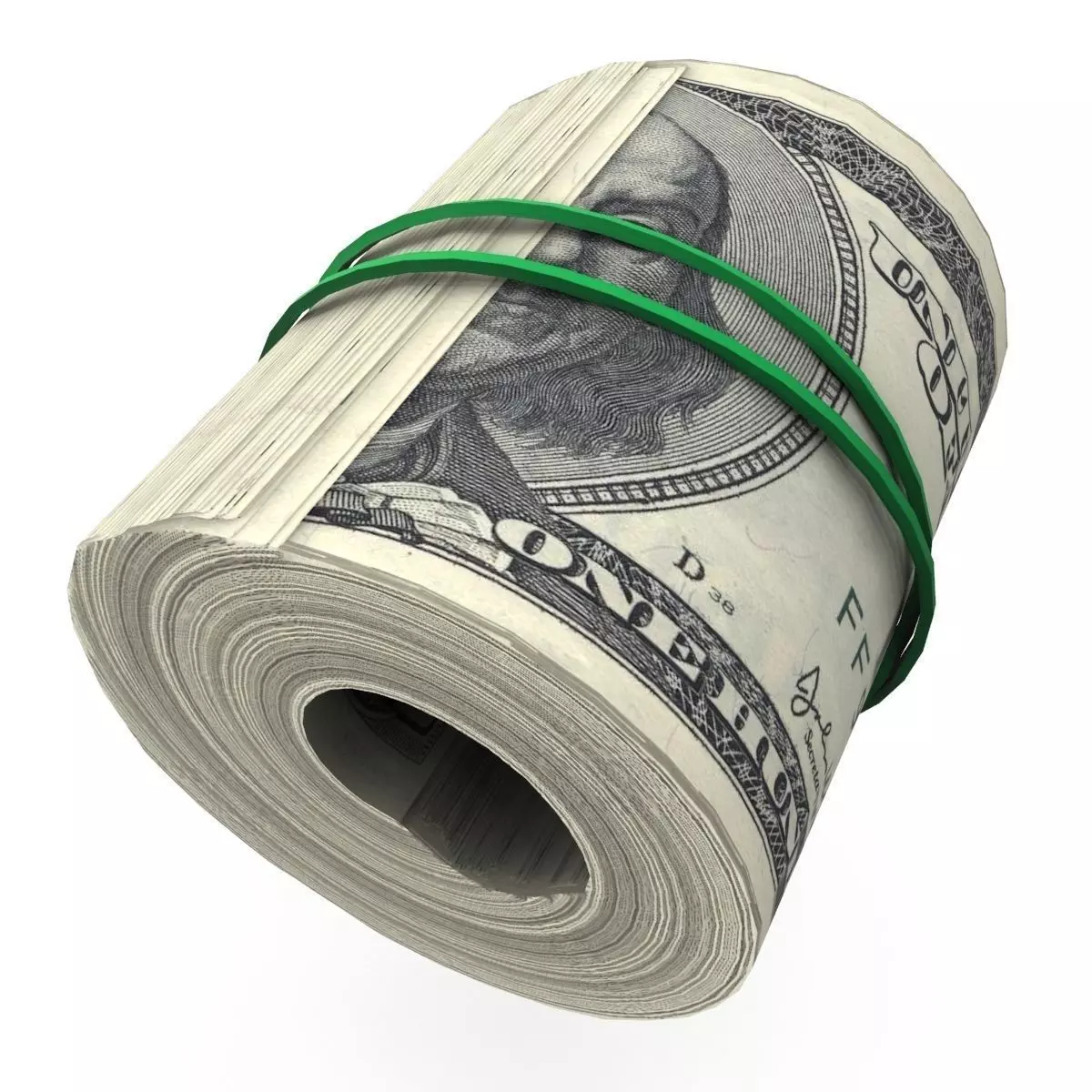 Lowpoly Dollar Roll Low-poly 3D model_0