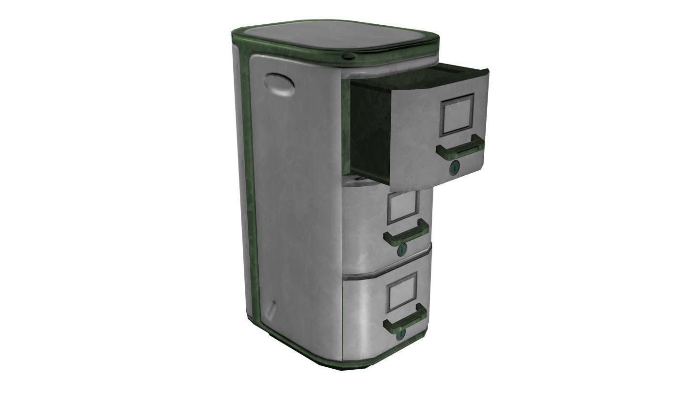 Futuristic Filing Cabinet -- Game-Ready Low-poly 3D model_4