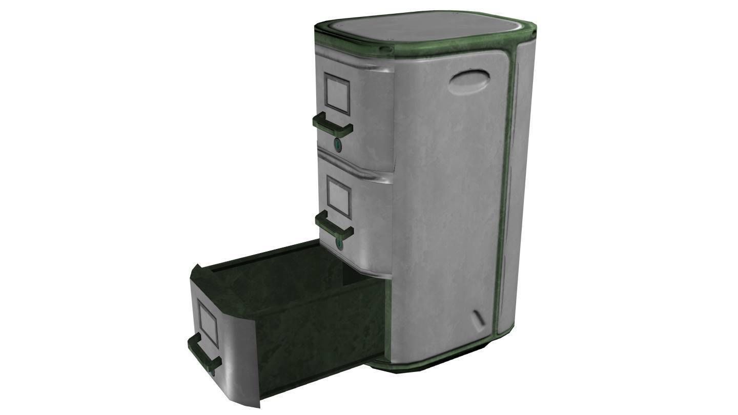 Futuristic Filing Cabinet -- Game-Ready Low-poly 3D model_5
