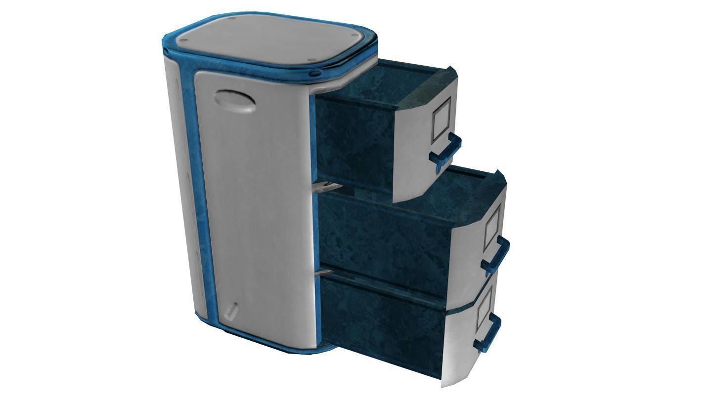 Futuristic Filing Cabinet -- Game-Ready Low-poly 3D model_7