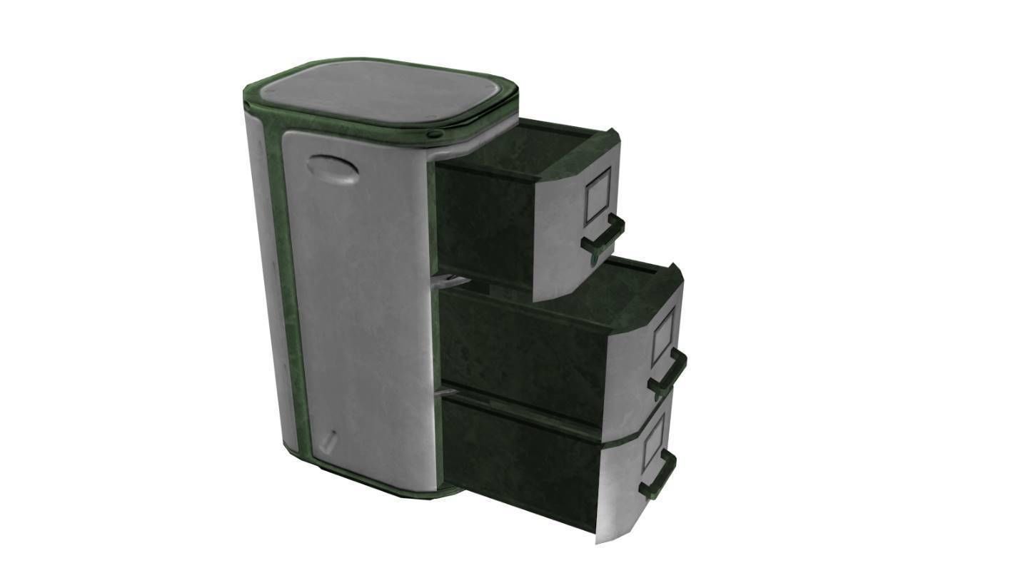 Futuristic Filing Cabinet -- Game-Ready Low-poly 3D model_6