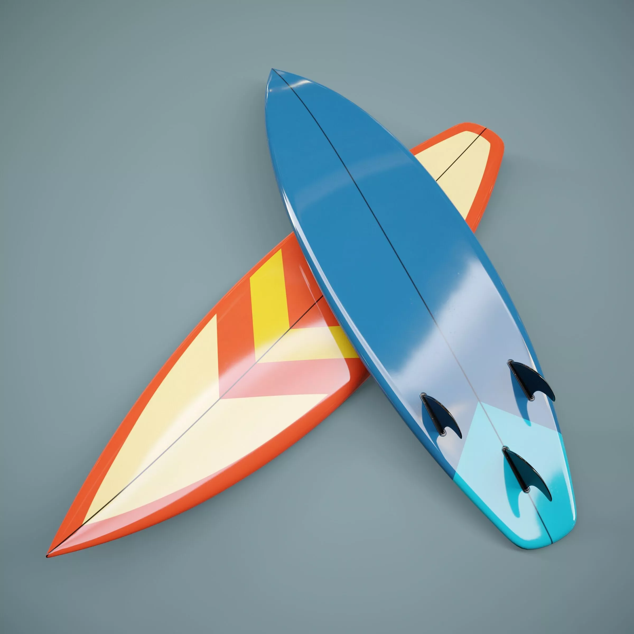 Surfboard PBR Low-poly 3D model