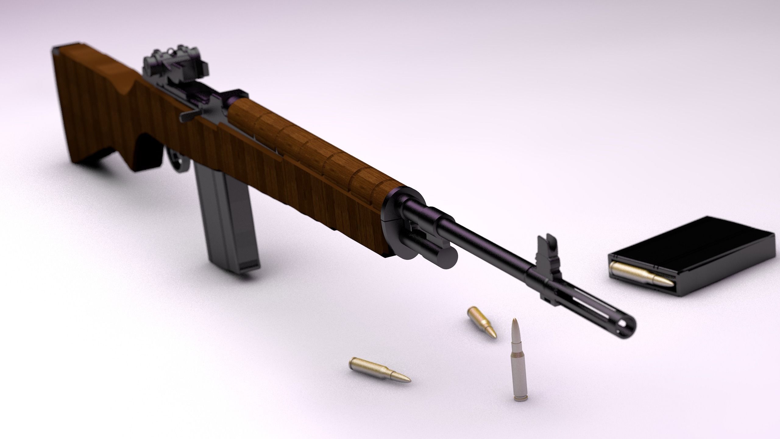 M14 - Game ready rifle Low-poly 3D model_0