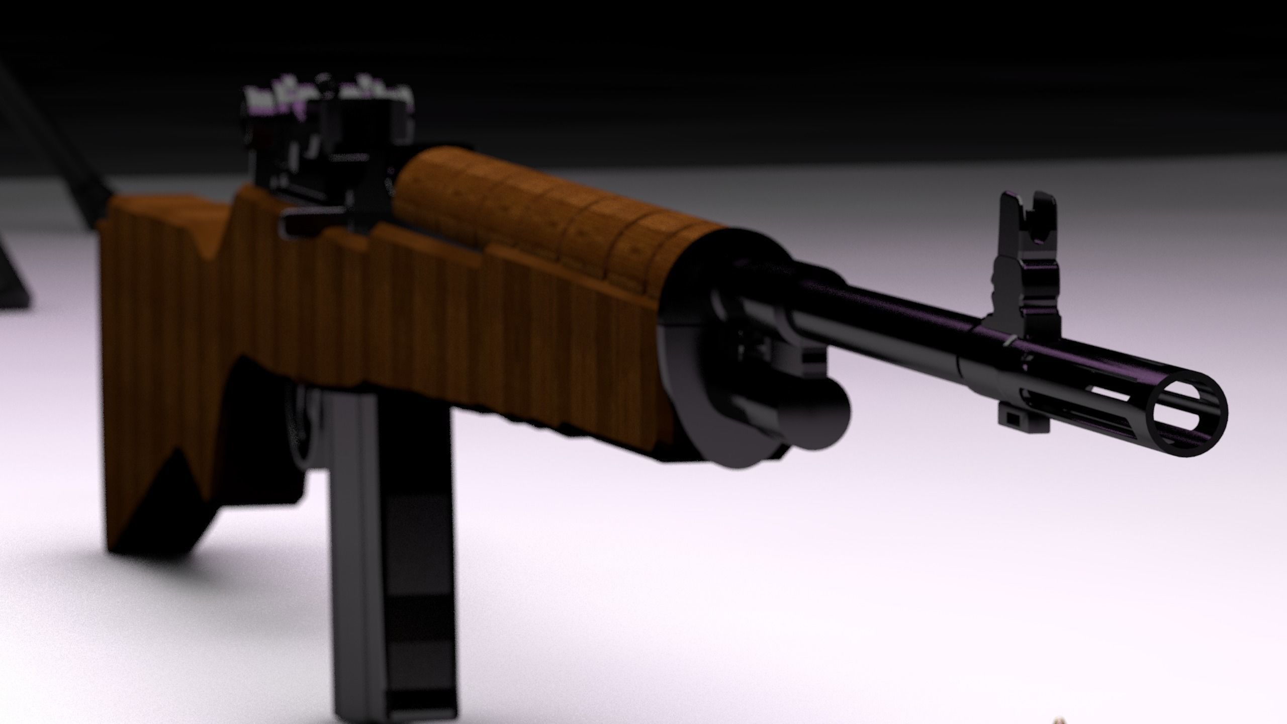 M14 - Game ready rifle Low-poly 3D model_3