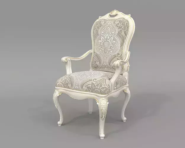 Royal European Classic Table and Chairs 2 3D model 6