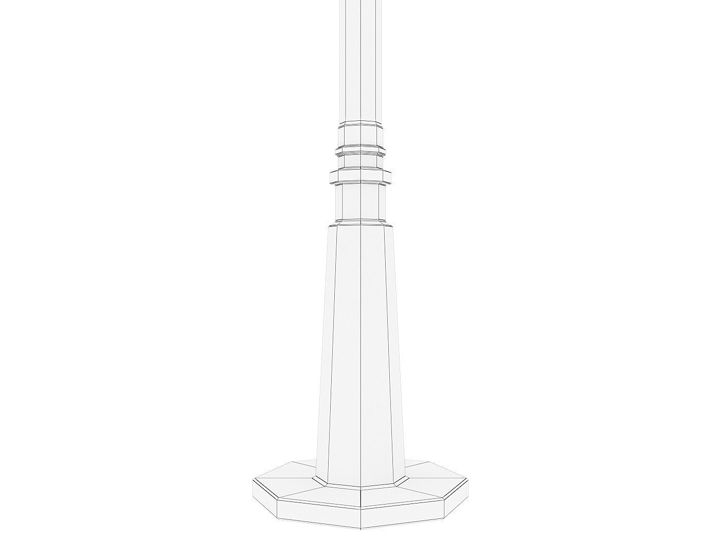 Imperial Street Lamp Post Low-poly 3D model_6