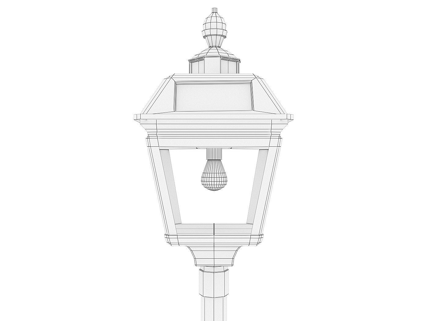 Imperial Street Lamp Post Low-poly 3D model_5