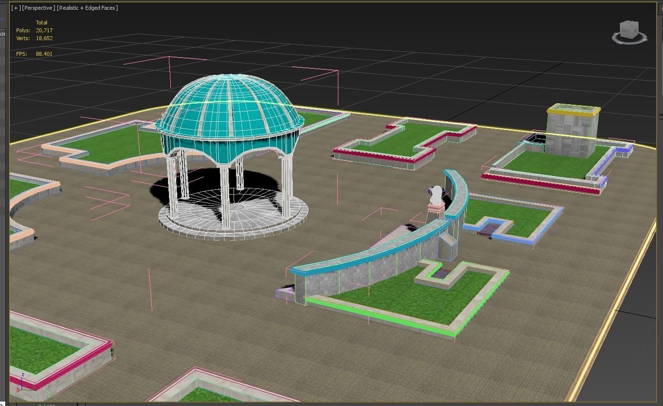 park low poly ready to unreal enginer Low-poly 3D model_6