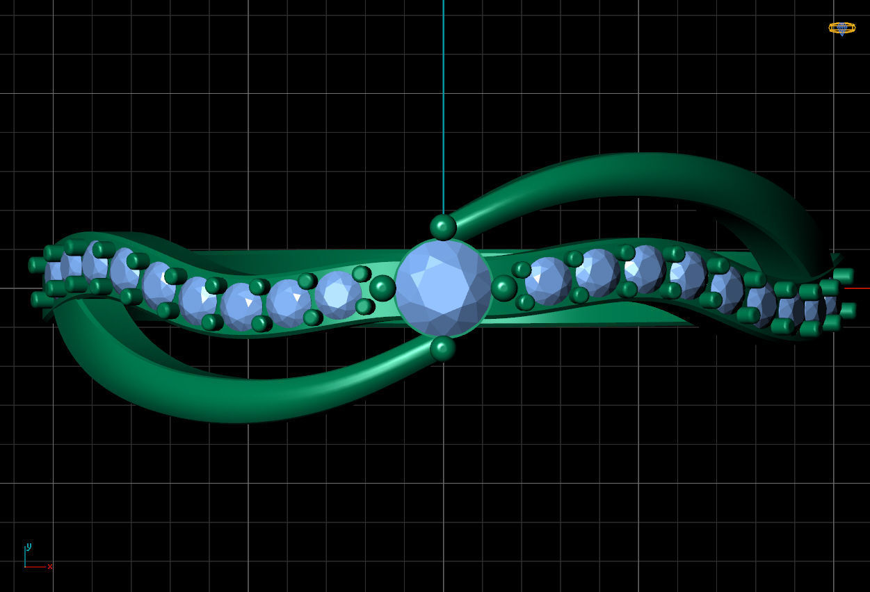 Ring diamond gold 3D print model_7