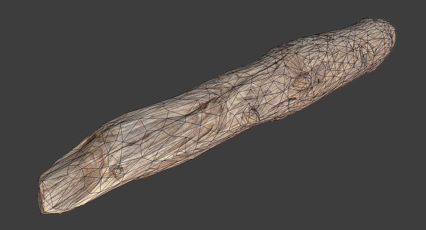 Wood Log Low-poly 3D model_12