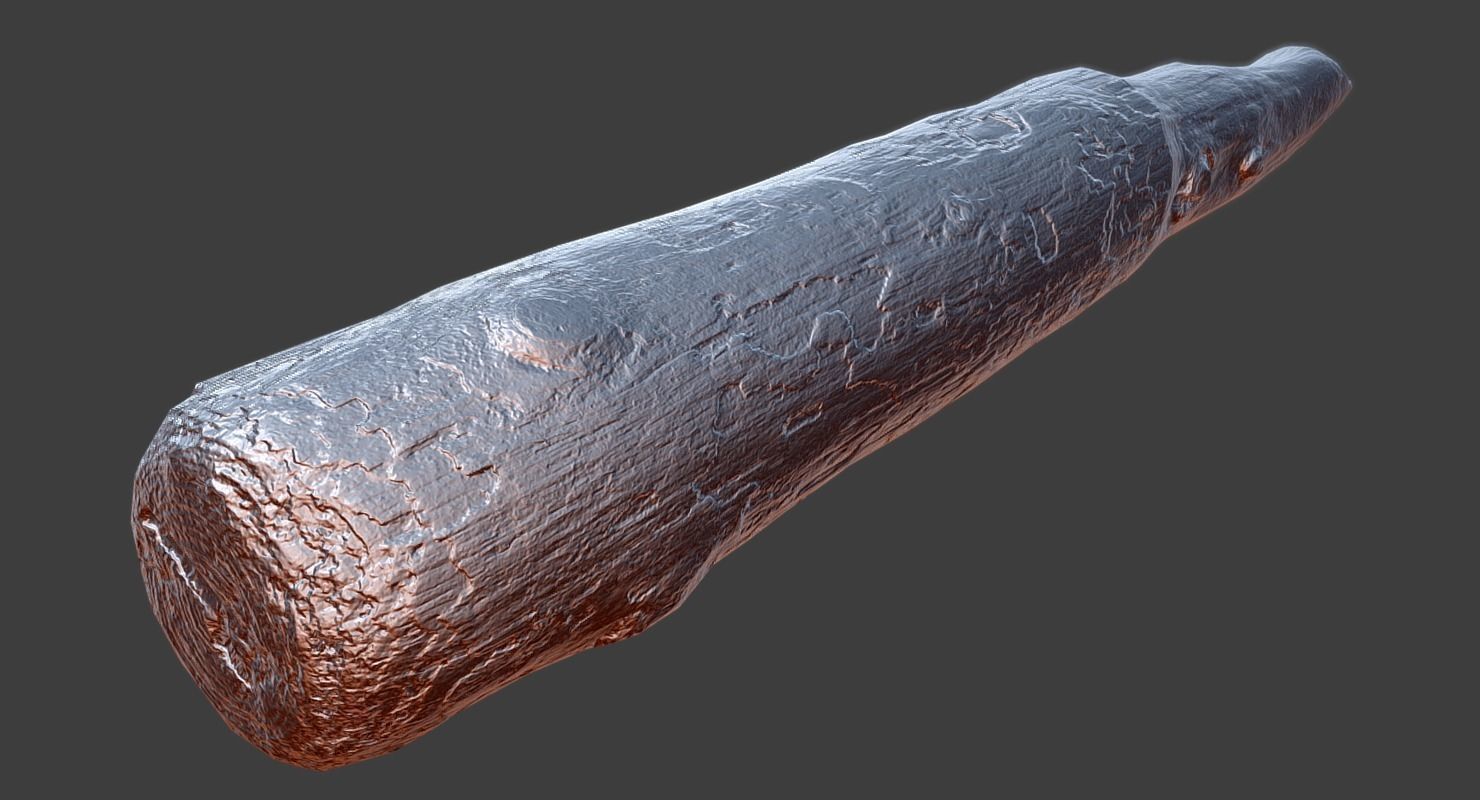 Wood Log Low-poly 3D model_9