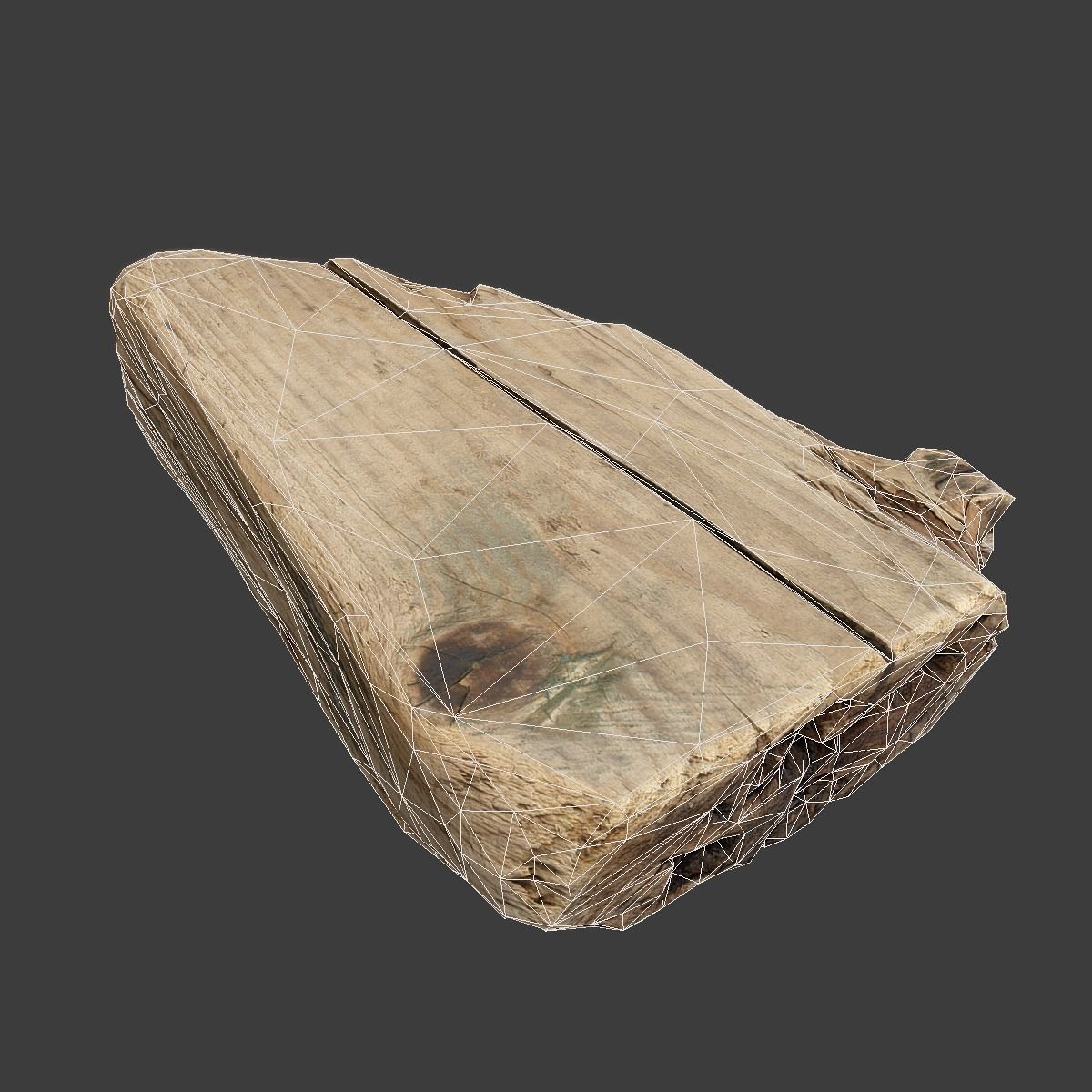 Wood Timber Rotten Debris Low-poly 3D model_5