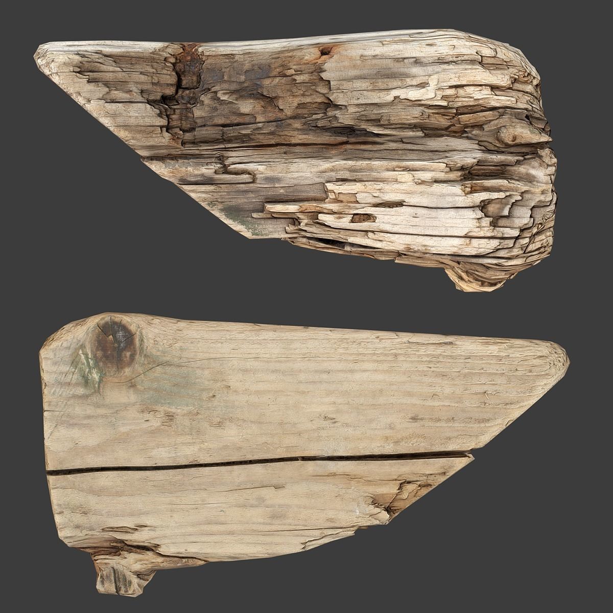 Wood Timber Rotten Debris Low-poly 3D model_16
