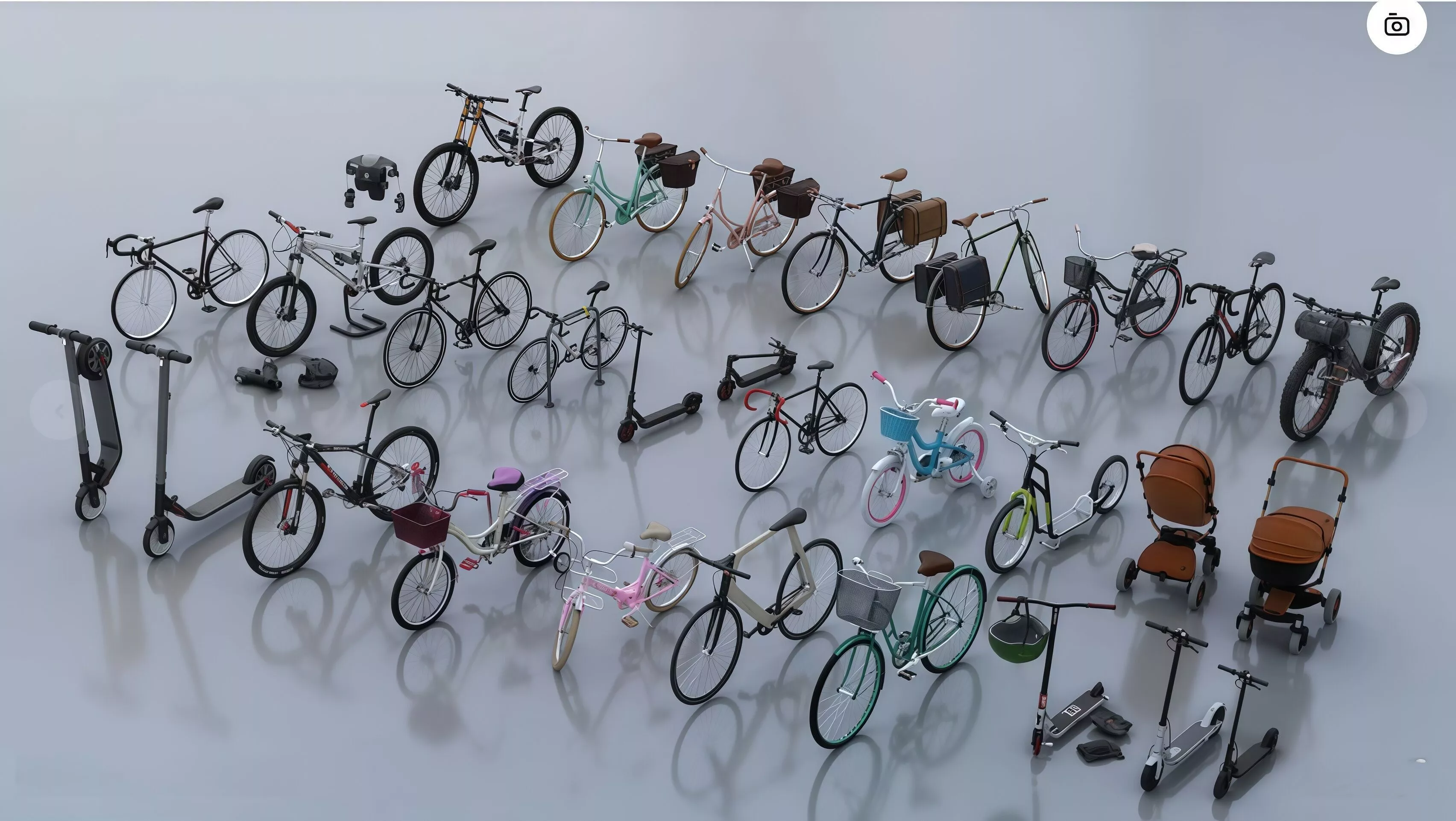 Bicycles Low-poly 3D model