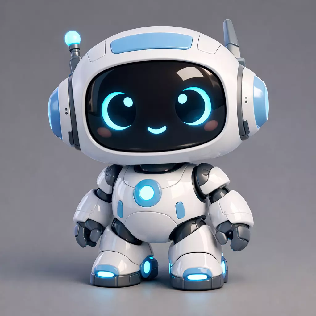 Cute Futuristic Robot Character 3D model