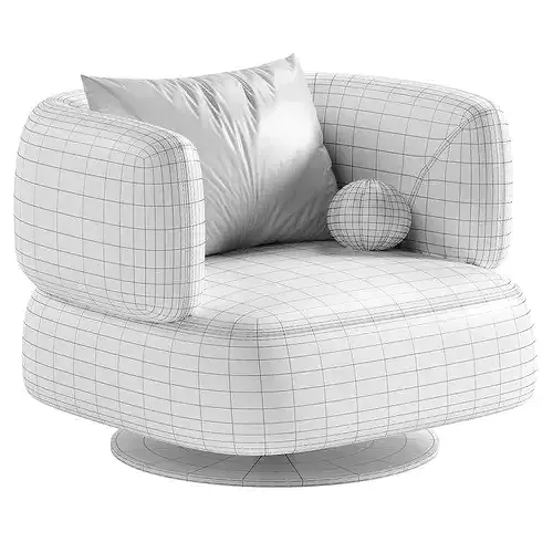 Zeppelin Modern Armchair 3D model 7