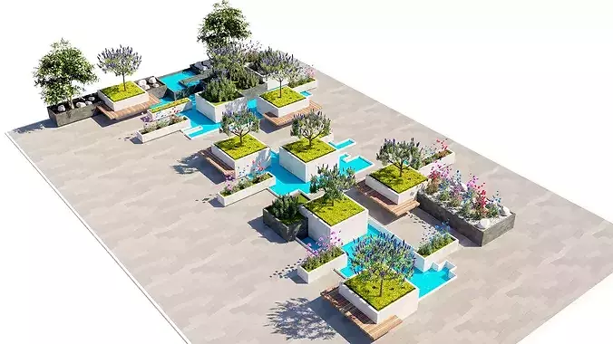 Modular Street Furniture and Architectural Water Ribbon