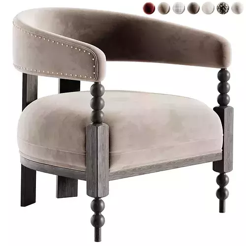 Contemporary Retro Armchair 3D model 3
