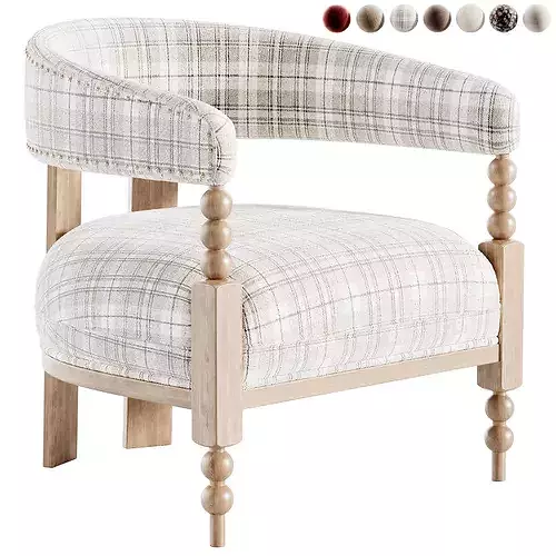 Contemporary Retro Armchair 3D model 4