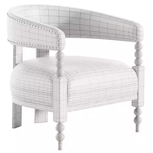 Contemporary Retro Armchair 3D model 7