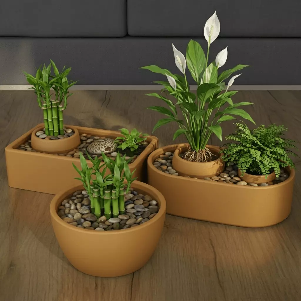 Modern Modular Planter and Zen Garden 3D STL Model 3D print model