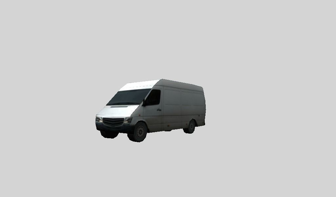 low poly van mercedes sprinter Free low-poly 3D model