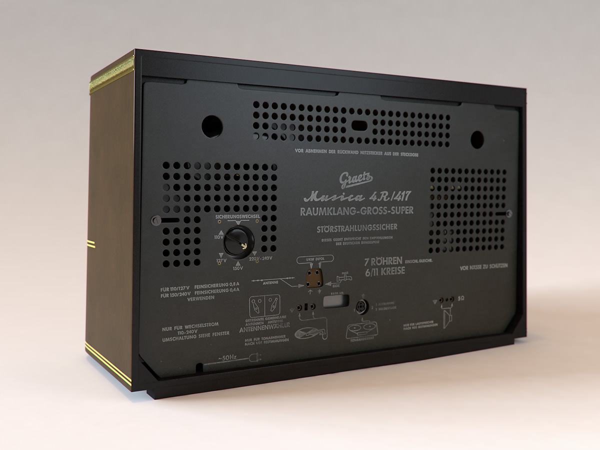 Vintage Radio Graetz Musica 3D model_5