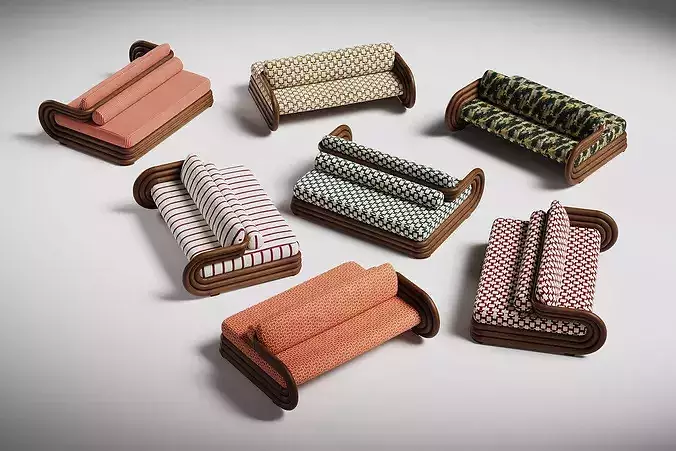 Moruna Double-sided Sofa by Don Tanani 3D model 4