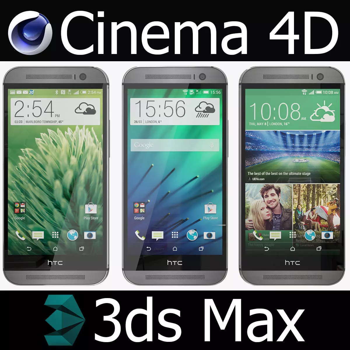 Htc one m8 3D model_0
