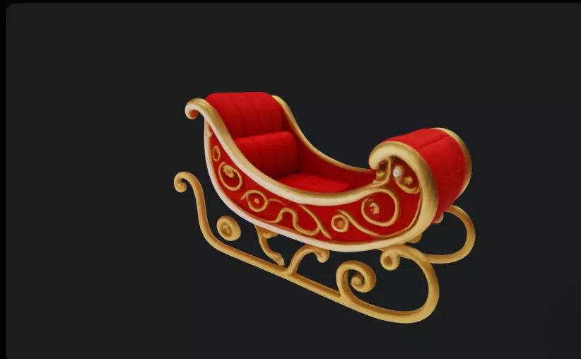 Santa Claus Sleigh Christmas 3D Model 3D model
