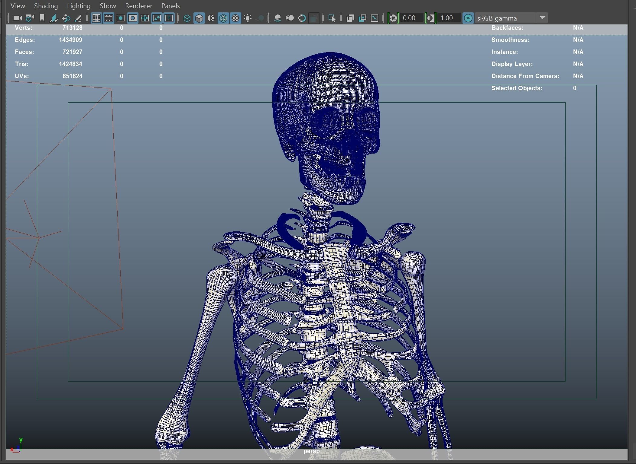 Midpoly Skeleton 3D model_7