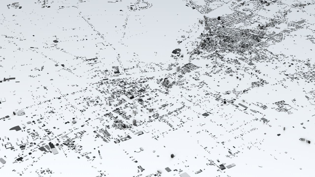 Santiago Streets and Buildings 3D model_2