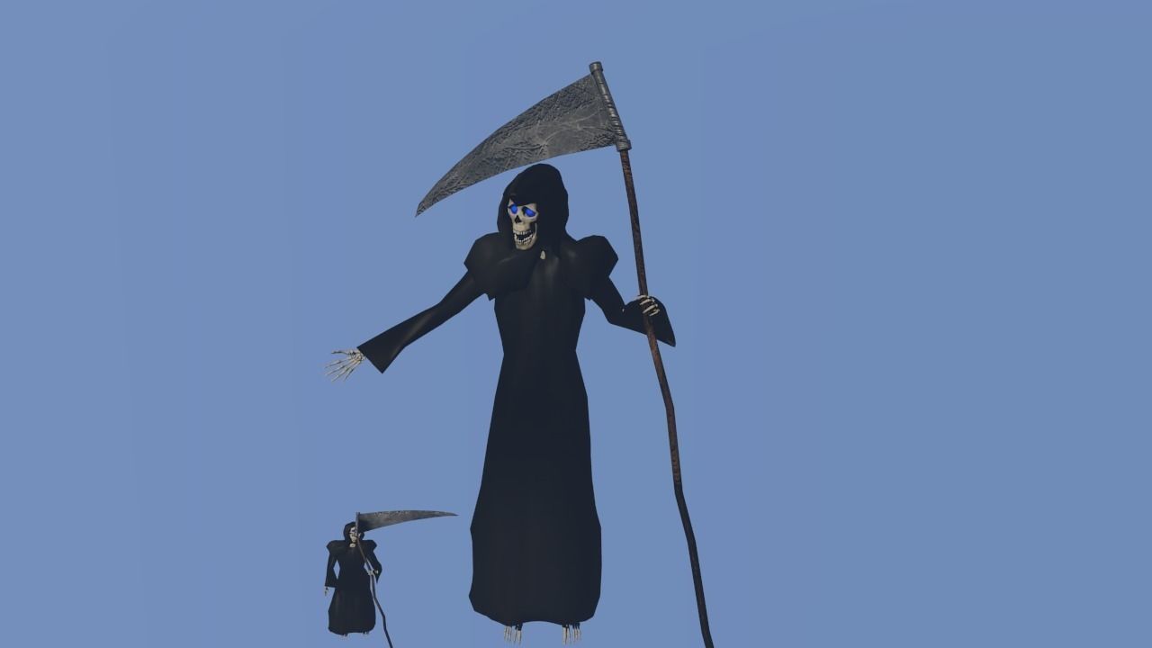 Death and rat death skeletons Low-poly 3D model_3
