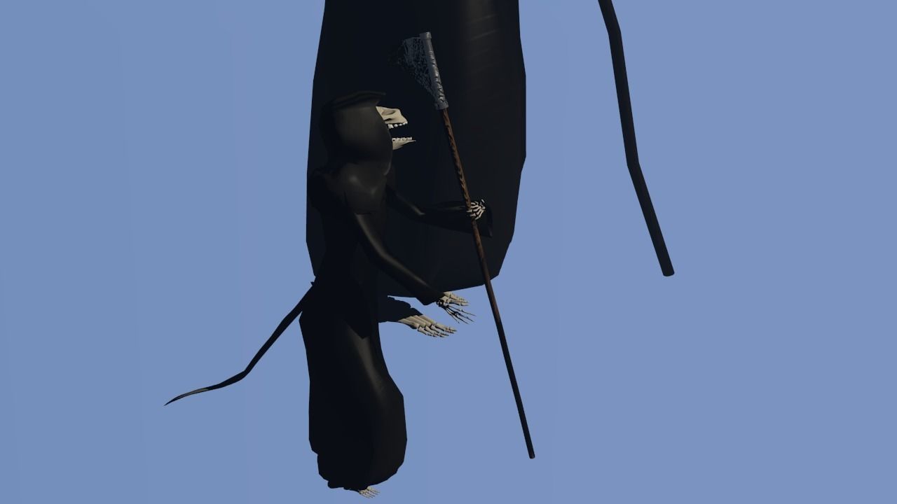 Death and rat death skeletons Low-poly 3D model_4