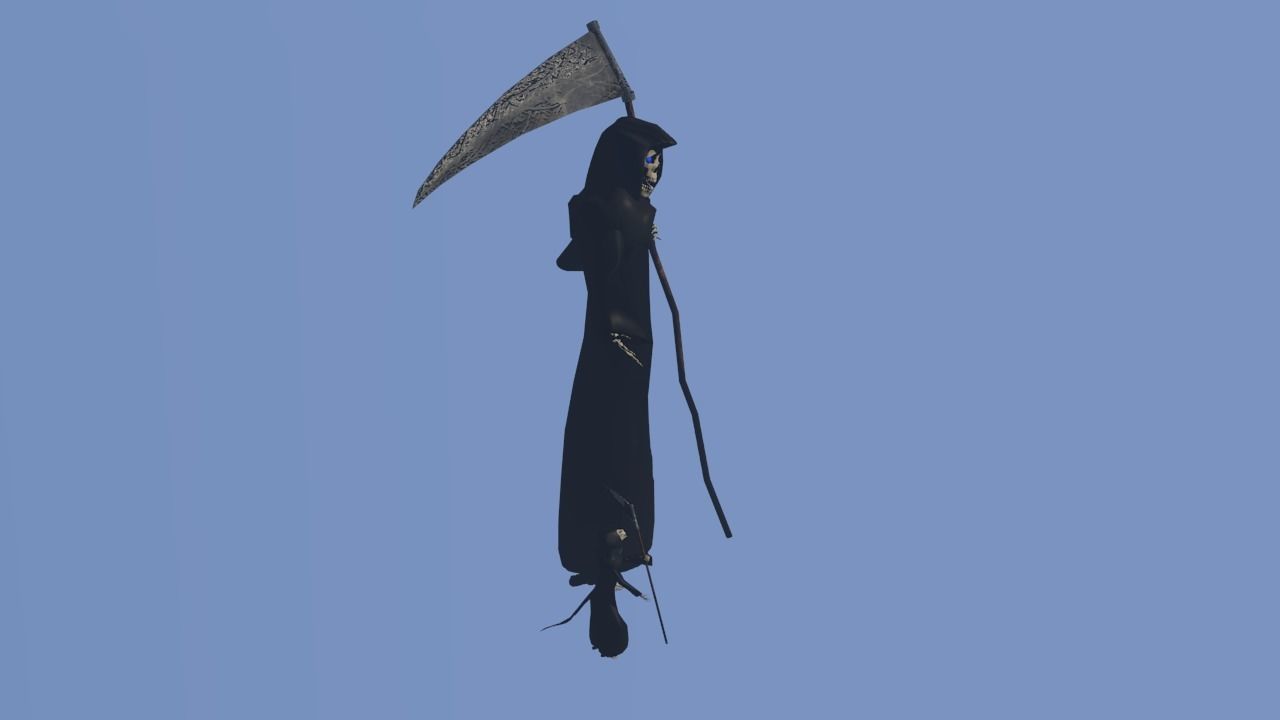 Death and rat death skeletons Low-poly 3D model_5