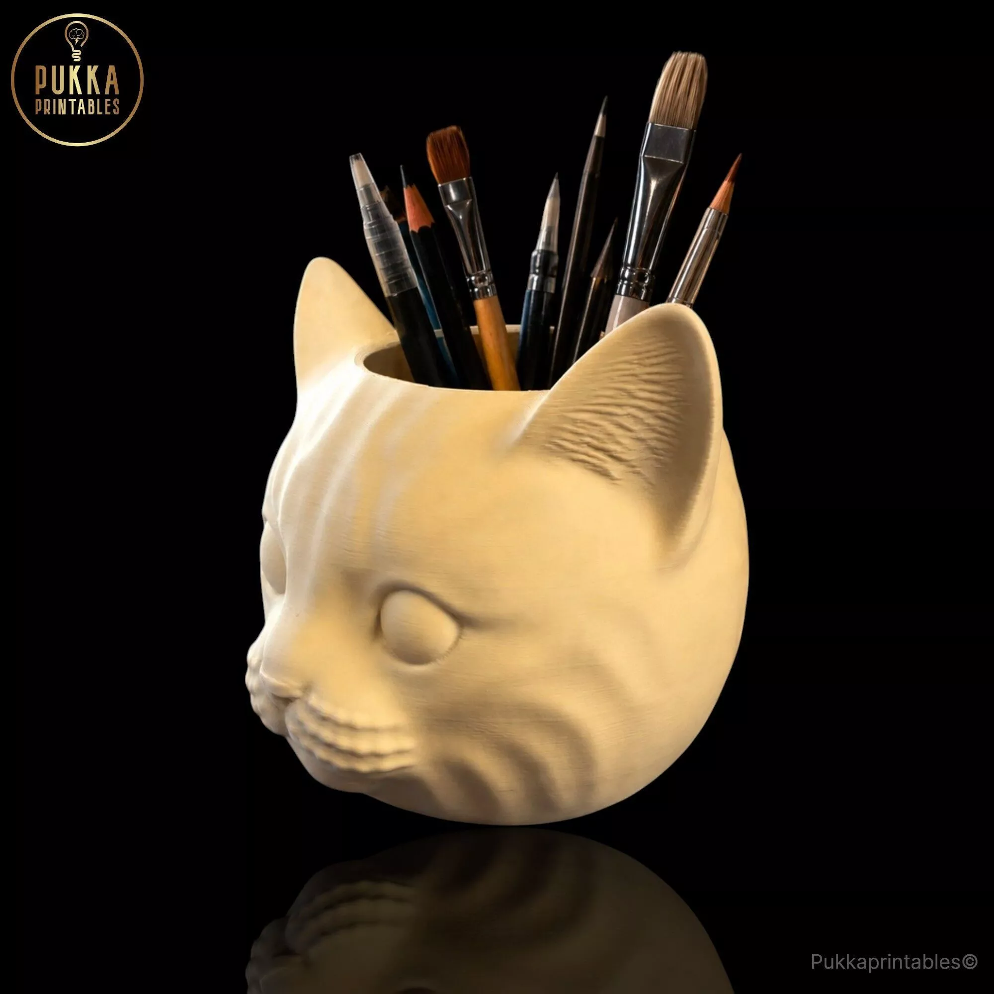 Cat Pen Pot - Planter - Desk Organizer STL 3D print model