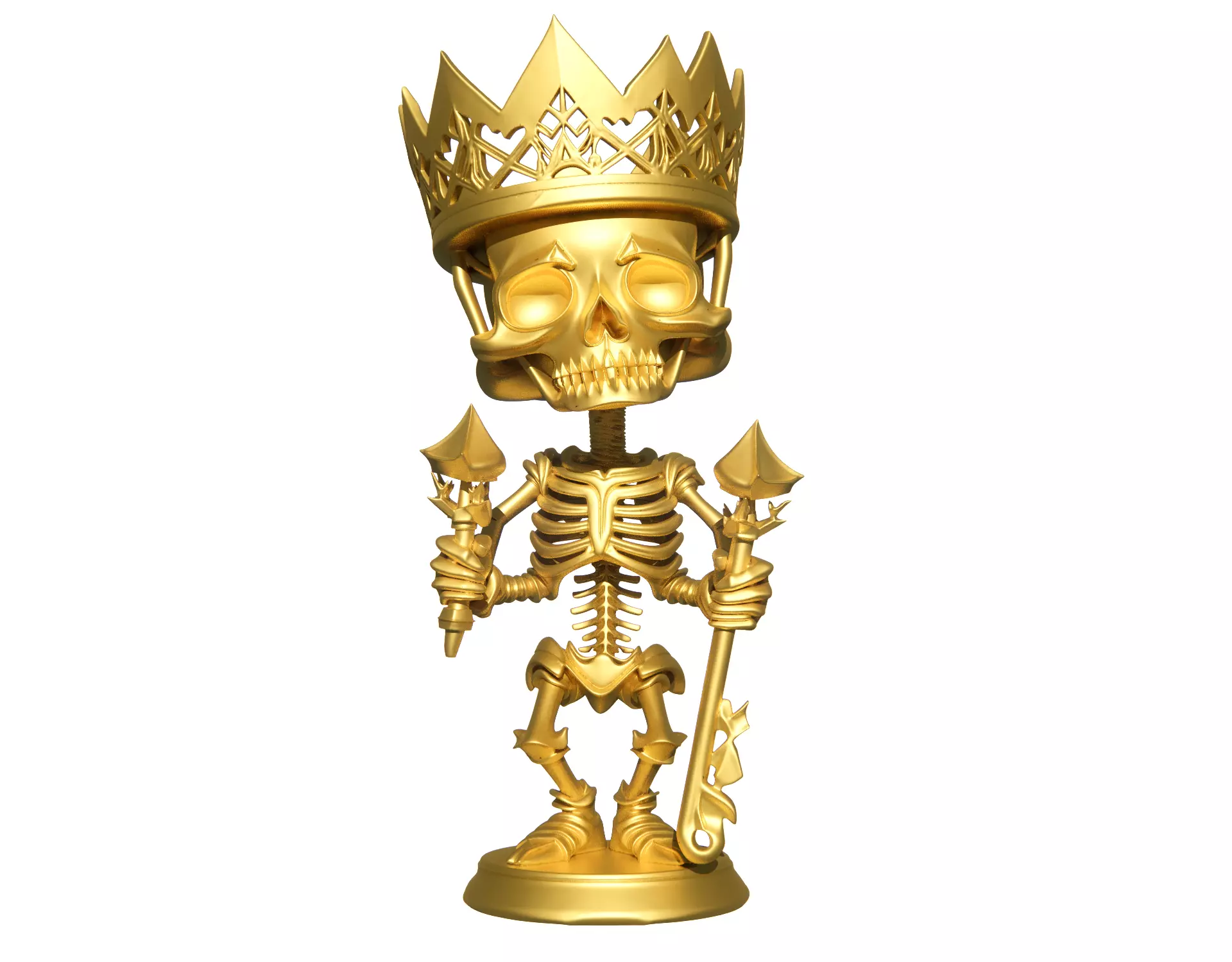 Golden Skeleton King Figurine 3D print model