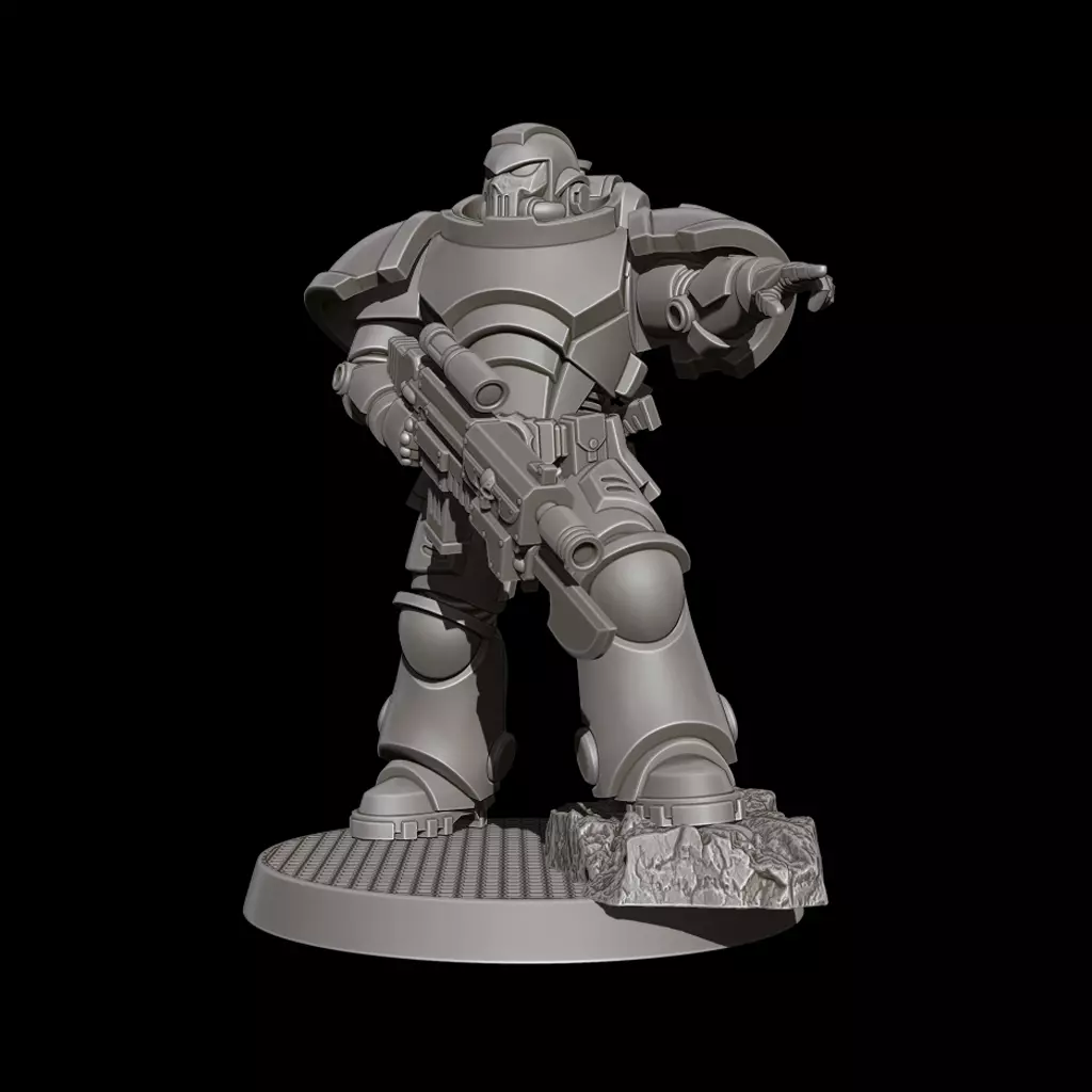 Sci-Fi Heavy Trooper STL Modular Power Armor 32mm Miniature V9 3D print model